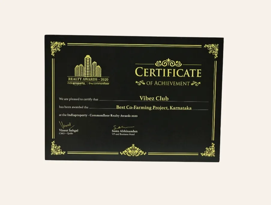 Best Eco Homes Project of the year for Vanasya Eco homes Sakleshpur